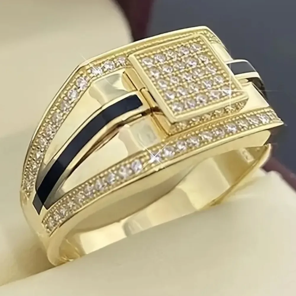 Classic Blinged Out Men's Ring Sz 7